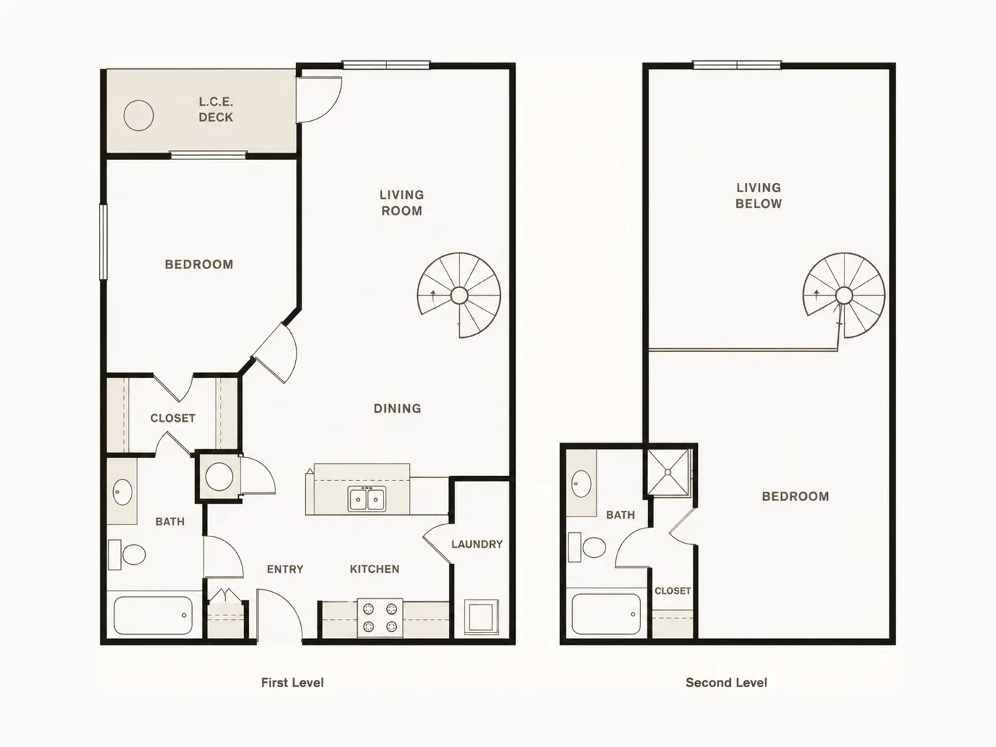 Two-Bedroom Loft floor plan